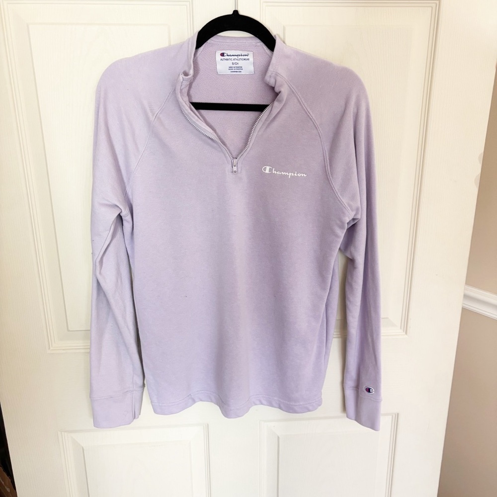 Champion Lavender Half Zip Pullover Sweatshirt Size Small